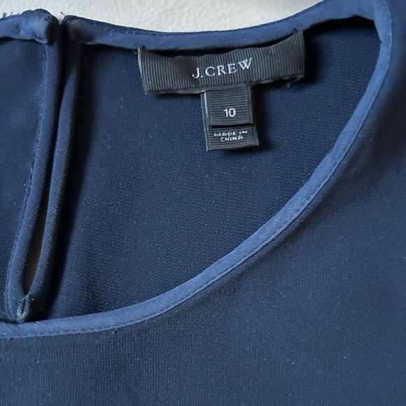 J.Crew Navy blue matte crepe tee with button hole back closure - Picture 2 of 12